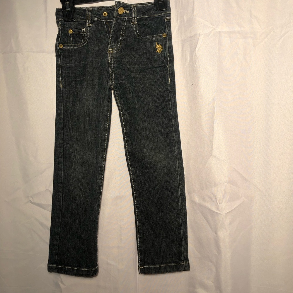 Little Girls US POLO ASSOCIATION Size 4T dark denim. Straight leg.